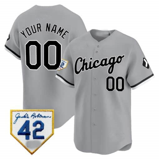 Custom Chicago White Sox 2024 Jackie Robinson Patch Vapor Premier Limited Jersey ¨C Gray HOLBERT