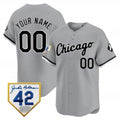 Custom Chicago White Sox 2024 Jackie Robinson Patch Vapor Premier Limited Jersey ¨C Gray HOLBERT