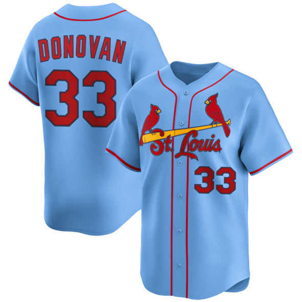 St. Louis Cardinals #33 Brendan Donovan Blue HOLBERT Alternate Limited Stitched Jersey