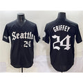 Seattle Mariners #24 Ken Griffey Jr. Black HOLBERT 'Deep Sea Gothic Edition' Vapor Premier Limited Stitched Jersey