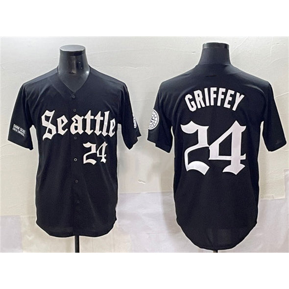 Seattle Mariners #24 Ken Griffey Jr. Black HOLBERT 'Deep Sea Gothic Edition' Vapor Premier Limited Stitched Jersey