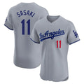 Los Angeles Dodgers #11 Roki Sasaki Player Gray HOLBERT Limited Elite Home Stitched Jerseys