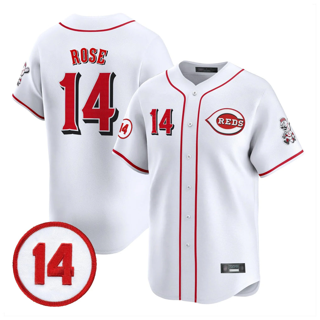 Cincinnati Reds #14 Pete Rose Player White HOLBERT Vapor Premier Limited Home Stitched Jerseys