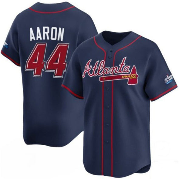 Atlanta Braves #44 Hank Aaron Navy HOLBERT 2025 Speedway Classic Alternate Limited Stitched Jersey