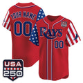 Custom Tampa Bay Rays America 250 Edition Vapor Premier Limited Red HOLBERT Stitched Jerseys