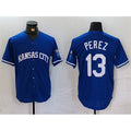 Kansas City Royals #13 Salvador Perez Royal HOLBERT Cool Base Stitched Jersey