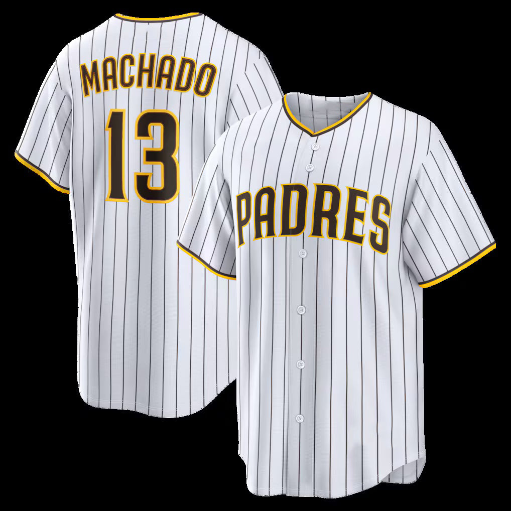 San Diego Padres #13 Manny Machado White HOLBERT Home Replica Player Jersey 2