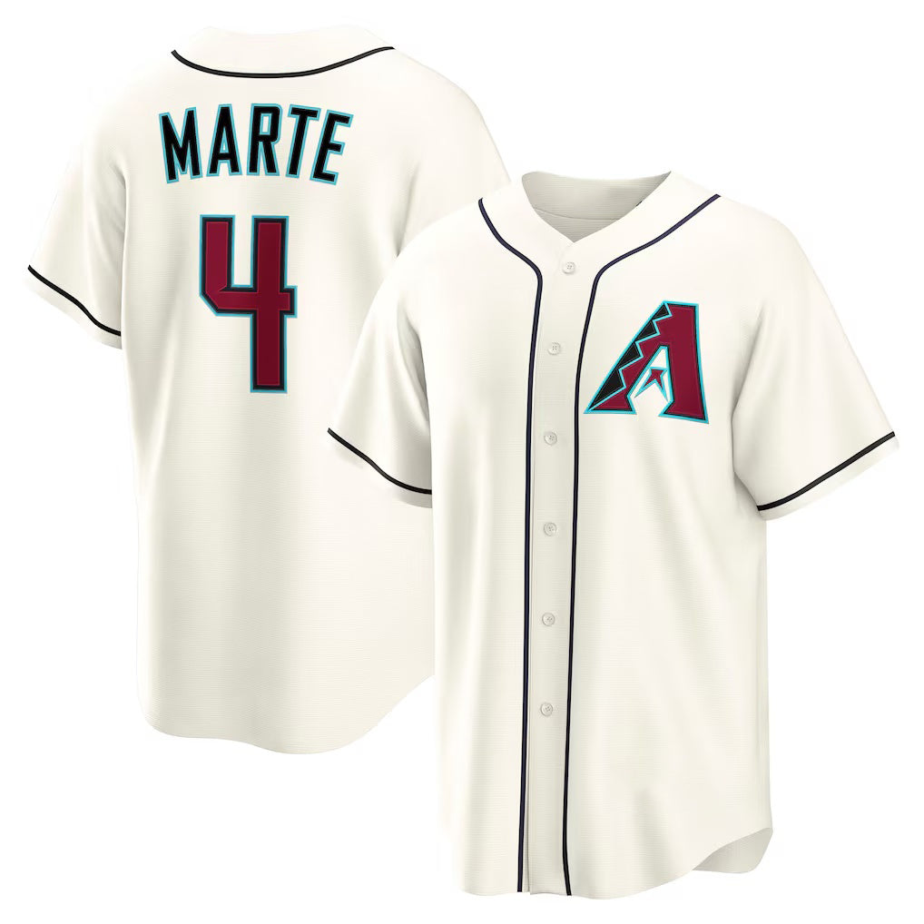 Arizona Diamondbacks #4 Ketel Marte Cream HOLBERT Home Replica Jersey