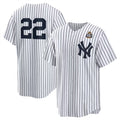 New York Yankees #22 Juan Soto White HOLBERT 2024 World Series Cool Base Stitched Jersey
