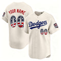 Custom Los Angeles Dodgers Cream HOLBERT USA 250 Fourth of July Limited Stitched Jersey