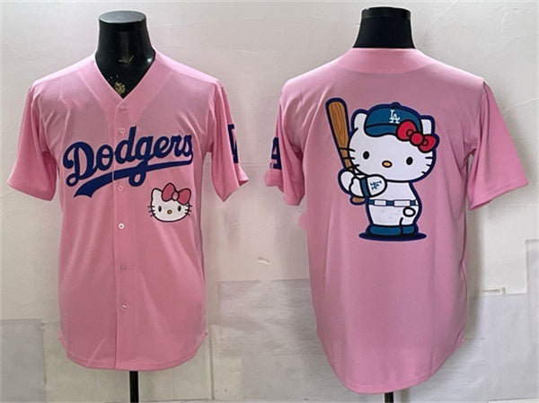 Los Angeles Dodgers Team Big Logo Pink HOLBERT 2025 Hello Kitty Vapor Limited Stitched Jersey