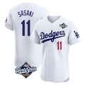 Los Angeles Dodgers #11 Roki Sasaki Player White HOLBERT World Series Limited Elite Home Stitched Jerseys