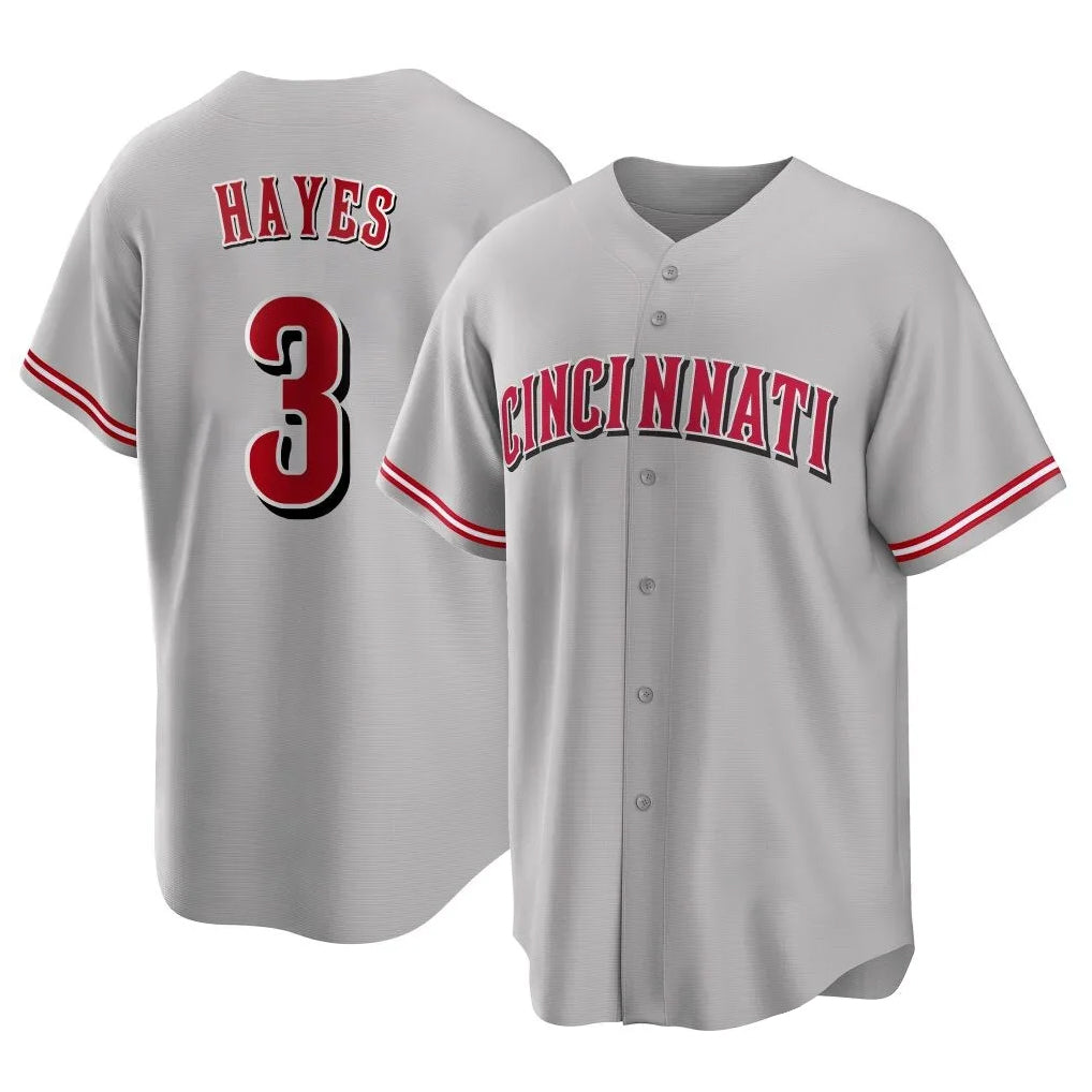 Cincinnati Reds #3 Ke'Bryan Hayes Player Gray HOLBERT Home Game Stitched Jerseys