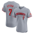 Cincinnati Reds #7 Spencer Steer Player Gray HOLBERT Limited Elite Home Stitched Jerseys