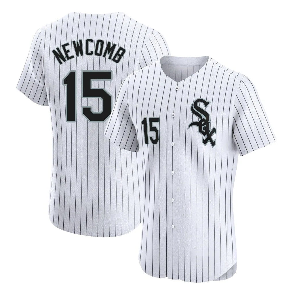 Chicago White Sox #15 Sean Newcomb Player White HOLBERT Stripe Limited Elite Home Stitched Jerseys
