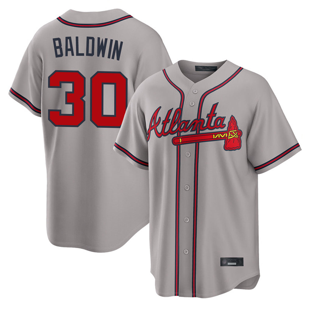 Atlanta Braves #30 Drake Baldwin Player Gray HOLBERT Home Game Stitched Jerseys