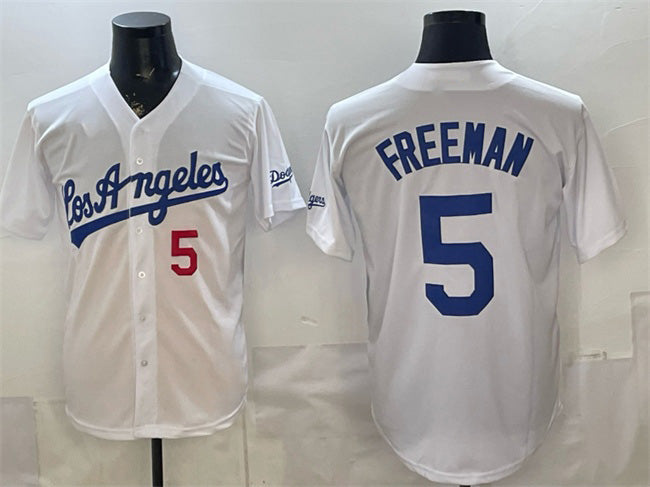 Los Angeles Dodgers #5 Freddie Freeman White HOLBERT Alternate Stadium Stitched Jersey