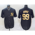 New York Yankees #99 Aaron Judge Black Gold HOLBERT Cool Base Stitched Jersey