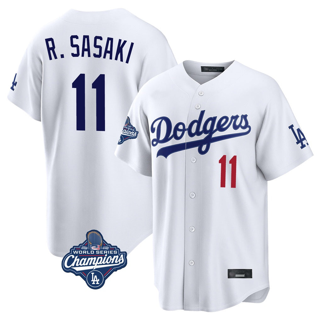 Los Angeles Dodgers #11 Roki Sasaki Player White HOLBERT World Series Meet Home Game Stitched Jerseys