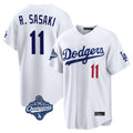 Los Angeles Dodgers #11 Roki Sasaki Player White HOLBERT World Series Meet Home Game Stitched Jerseys