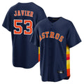 Houston Astros #53 Cristian Javier Player Navy HOLBERT Home Game Stitched Jerseys
