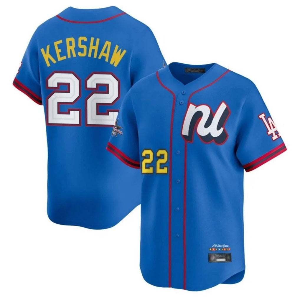 Los Angeles Dodgers #22 Clayton Kershaw Player Blue HOLBERT All-Star Limited Home Stitched Jerseys