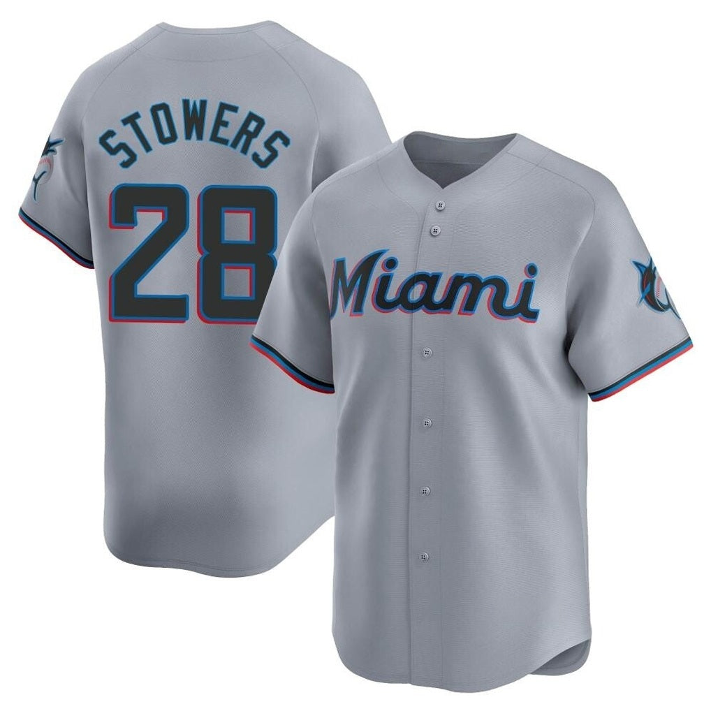 Miami Marlins #28 Kyle Stowers Player Gray HOLBERT Home Limited Stitched Jerseys