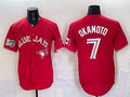 Toronto Blue Jays #7 Kazuma Okamoto Red HOLBERT 50 Seasons Patch Stitched Jersey
