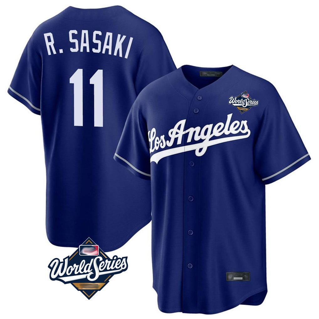 Los Angeles Dodgers #11 Roki Sasaki Player Royal HOLBERT World Series Game Stitched Jerseys