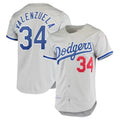 Los Angeles Dodgers #34 Fernando Valenzuela Player Gray HOLBERT Throwback 1981 Stitched Jerseys