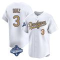 Los Angeles Dodgers #3 Edwin D¨ªaz Player Gold HOLBERT World Series Meet Collection Limited Home Stitched Jerseys