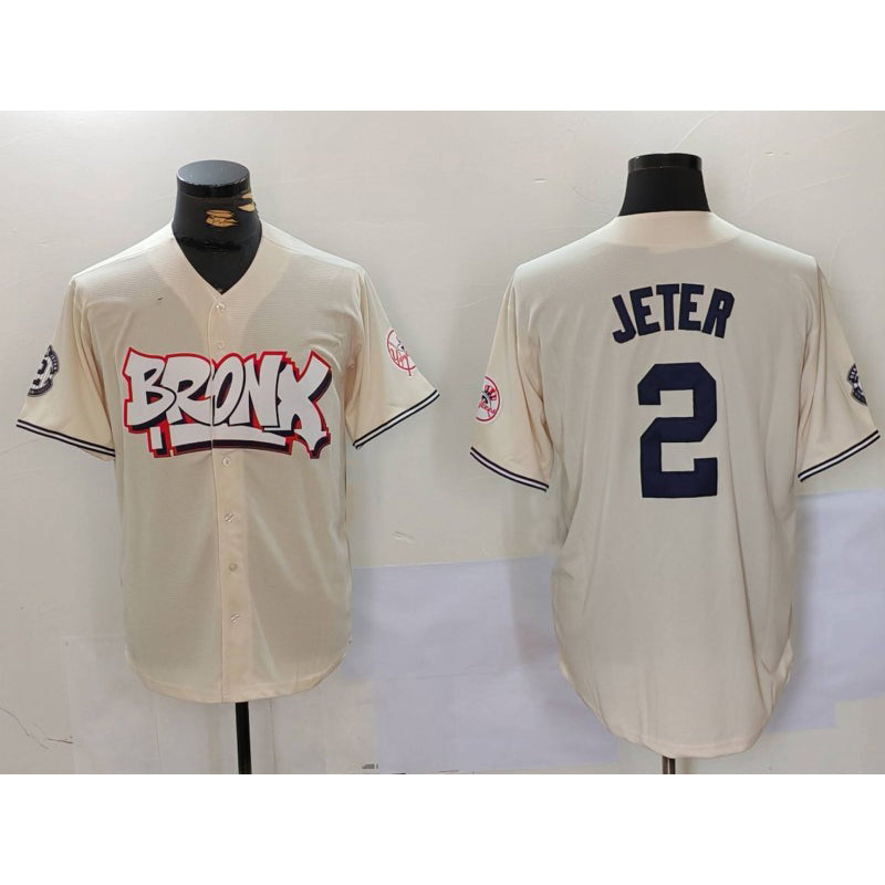 New York Yankees #2 Derek Jeter Cream HOLBERT Limited Stitched Jersey 2