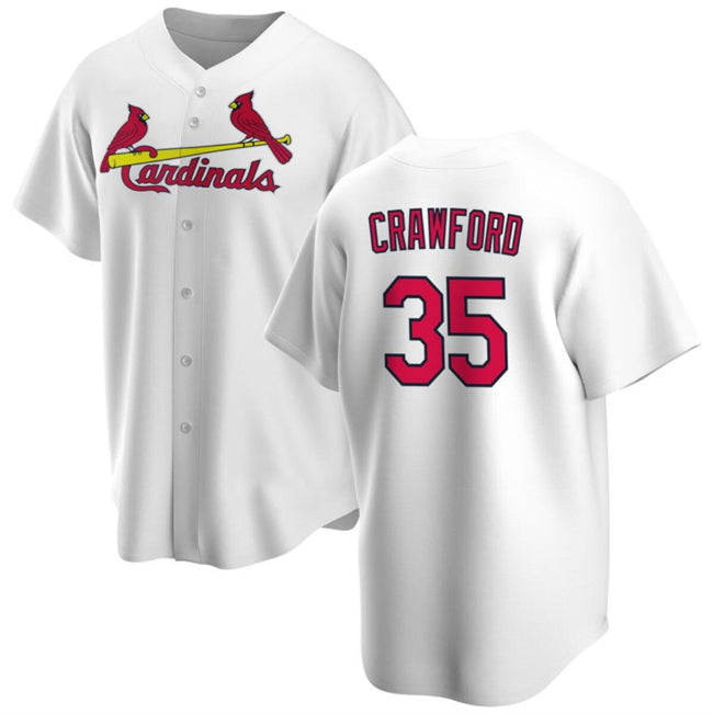 St. Louis Cardinals #35 Brandon Crawford White HOLBERT Cool Base Stitched Jersey