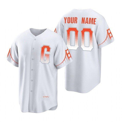 Custom San Francisco Giants White HOLBERT 2021 City Connect Cool Base Jersey