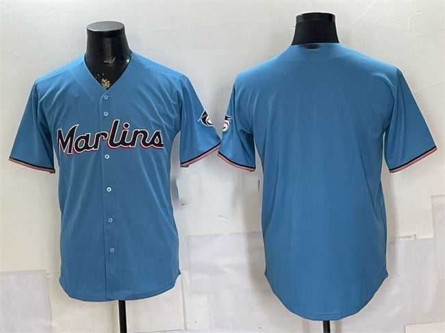 Miami Marlins Blank Blue HOLBERT Cool Base Stitched Jersey