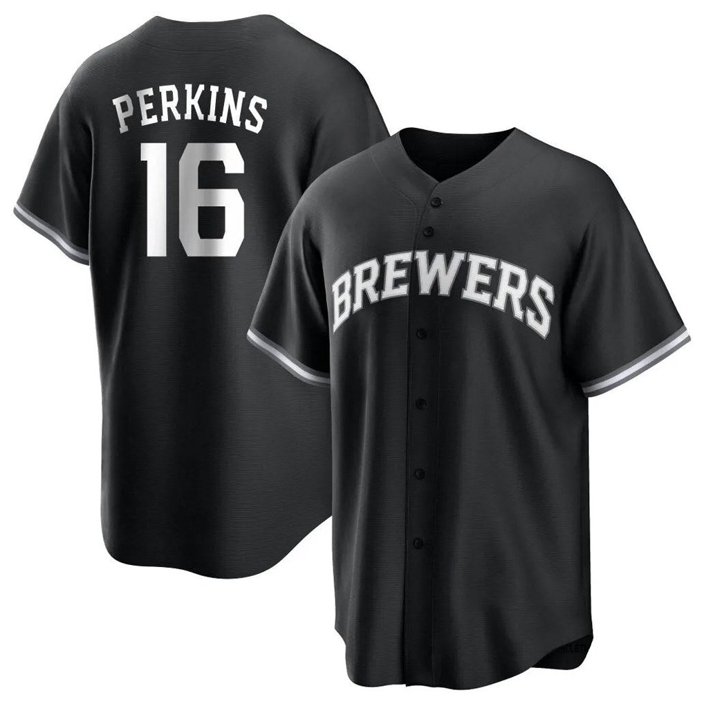 Milwaukee Brewers #16 Blake Perkins Player Black HOLBERT Game Home Stitched Jerseys
