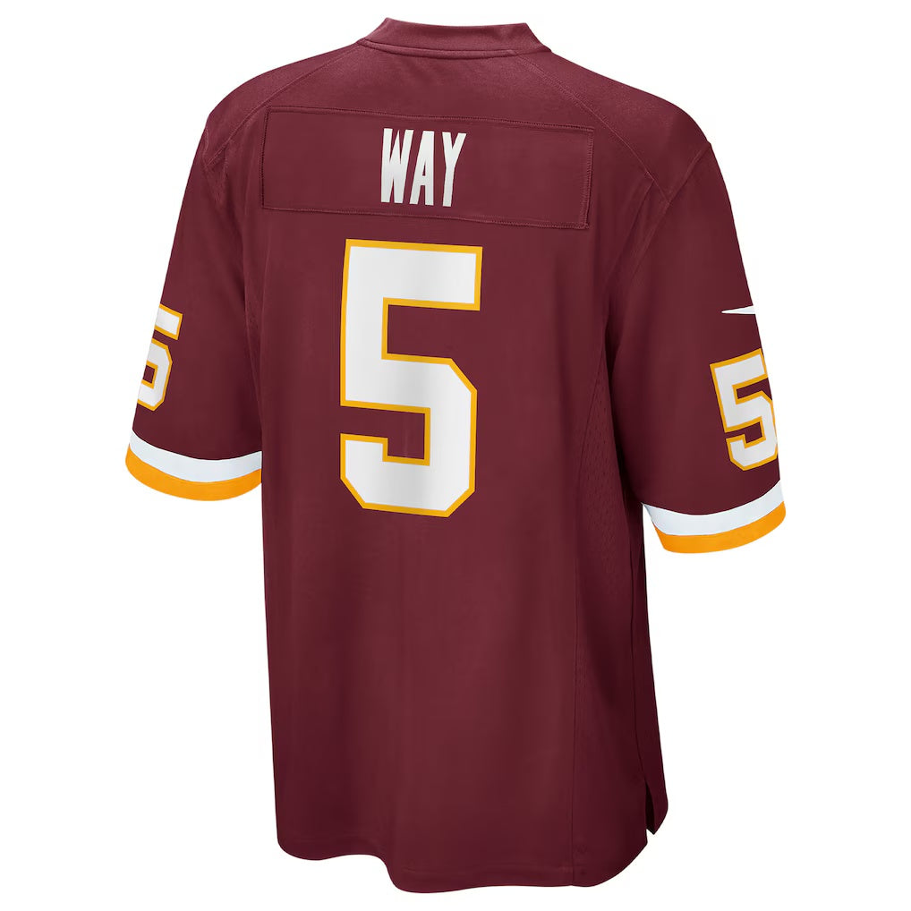 W.Football Team #5 Tress Way Game Jersey - Burgundy HOLBERT
