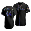 Houston Astros #44 Yordan Alvarez Iridescent Holographic Collection Jersey - Black HOLBERT