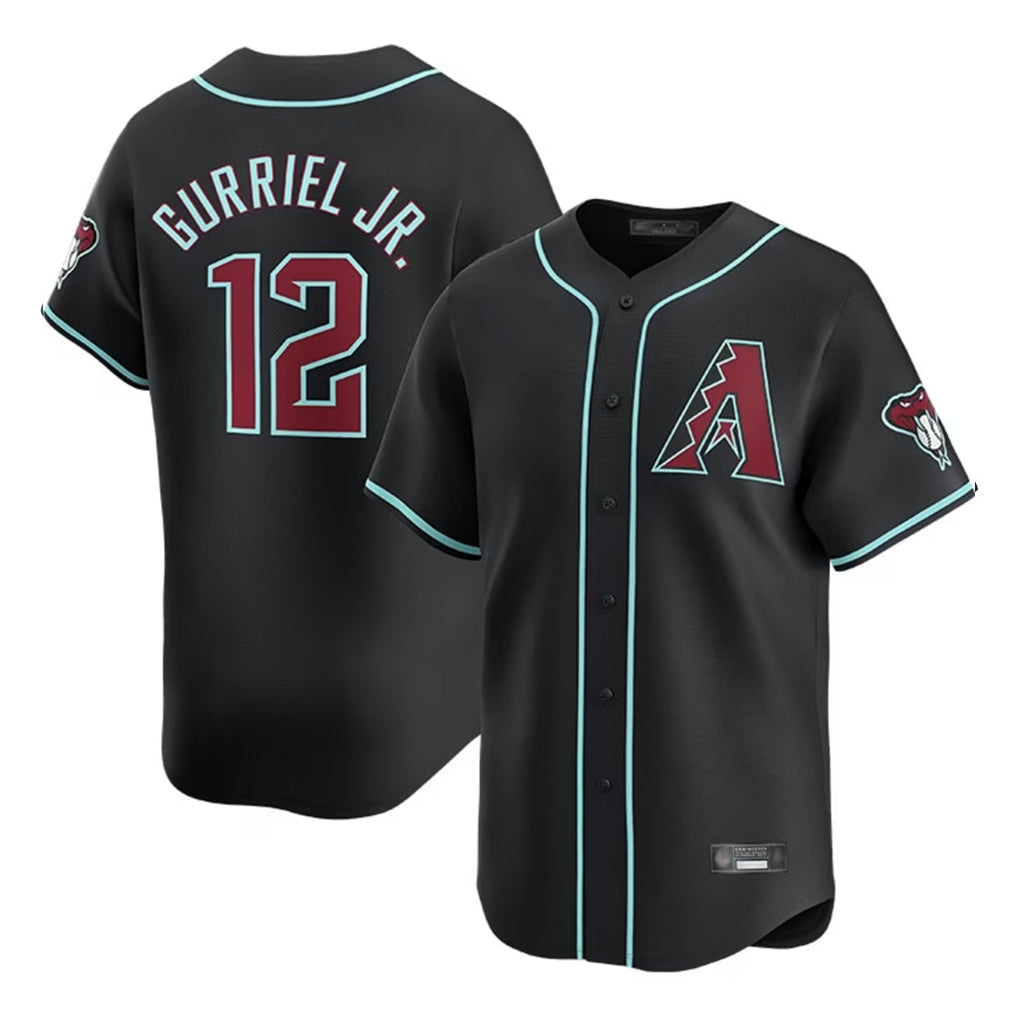 Arizona Diamondbacks #12 Lourdes Gurriel Jr Player Black HOLBERT Limited Home Game Stitched Jerseys