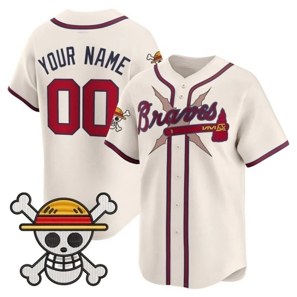 Custom Atlanta Braves x One Piece Cream HOLBERT Vapor Premier Limited Jersey - Stitched