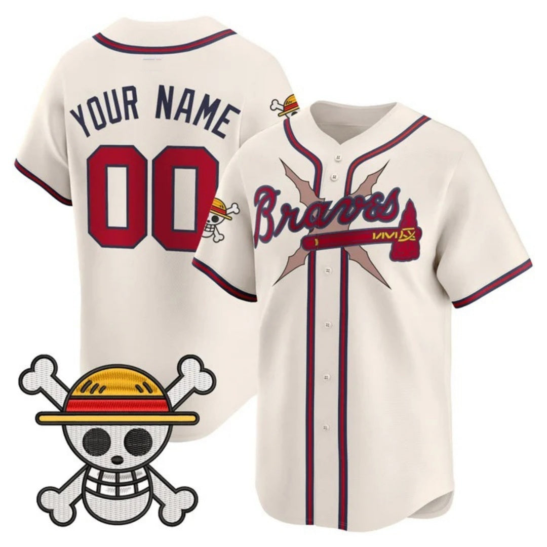 Custom Atlanta Braves x One Piece Cream HOLBERT Vapor Premier Limited Jersey - Stitched