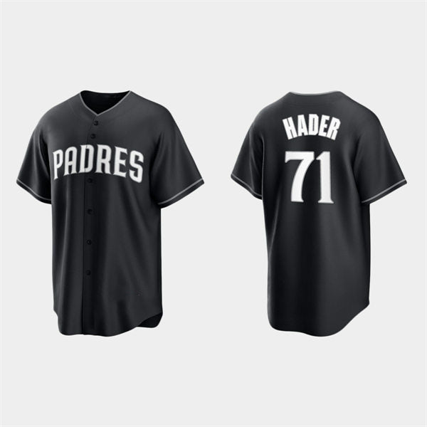San Diego Padres #71 Josh Hader Black White HOLBERT Collection Jersey