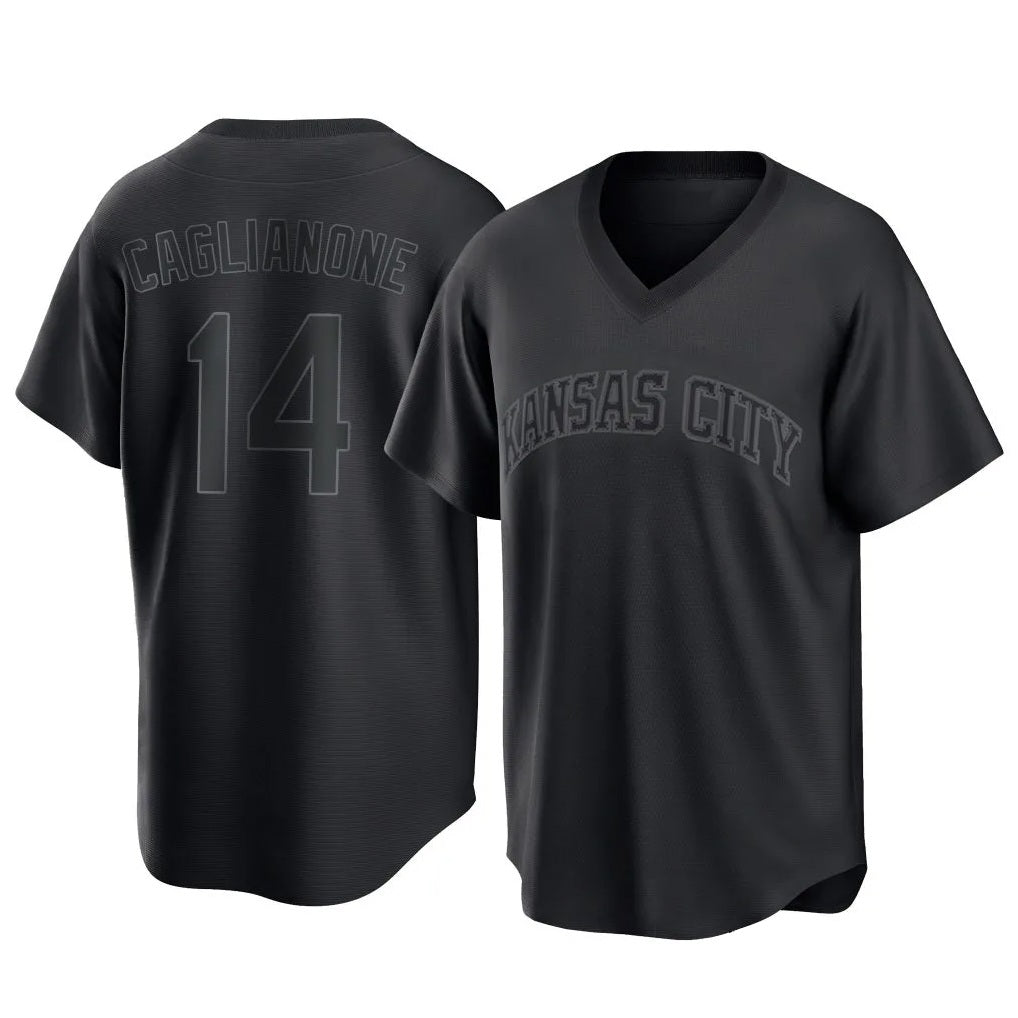 Kansas City Royals #14 Jac Caglianone Player Black HOLBERT Fashion Game Stitched Jerseys