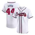 Atlanta Braves #44 Hank Aaron Player White HOLBERT Limited Elite Home Game Stitched Jerseys