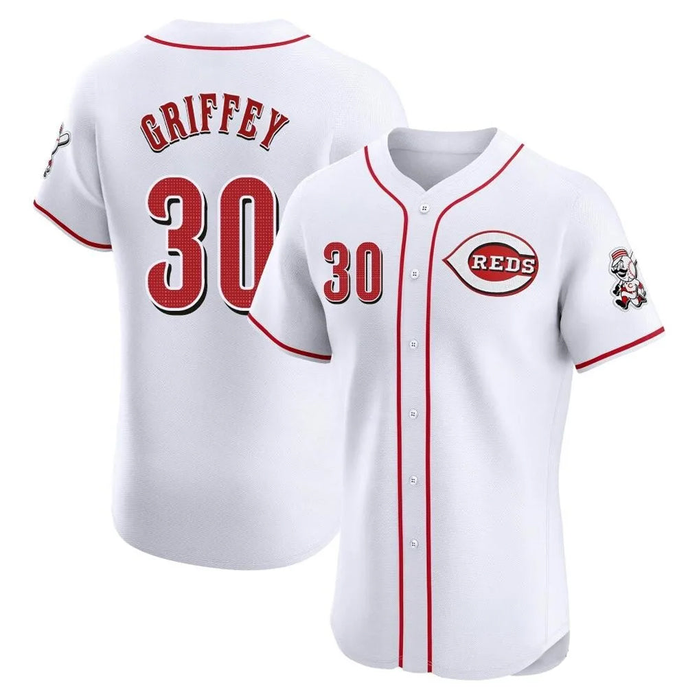 Cincinnati Reds #30 Ken Griffey Player White HOLBERT Limited Elite Home Stitched Jerseys