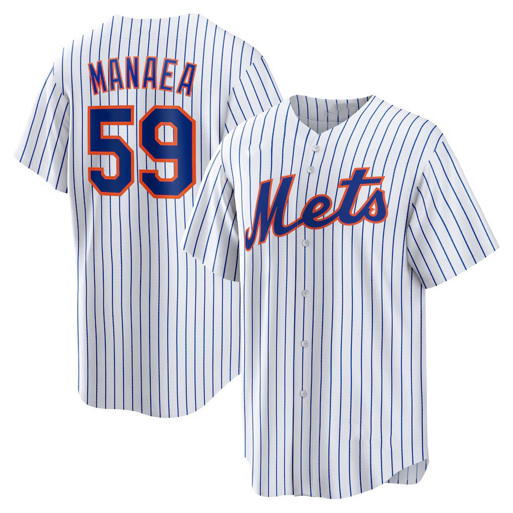 New York Mets #59 Sean Manaea White HOLBERT Home Replica Jersey
