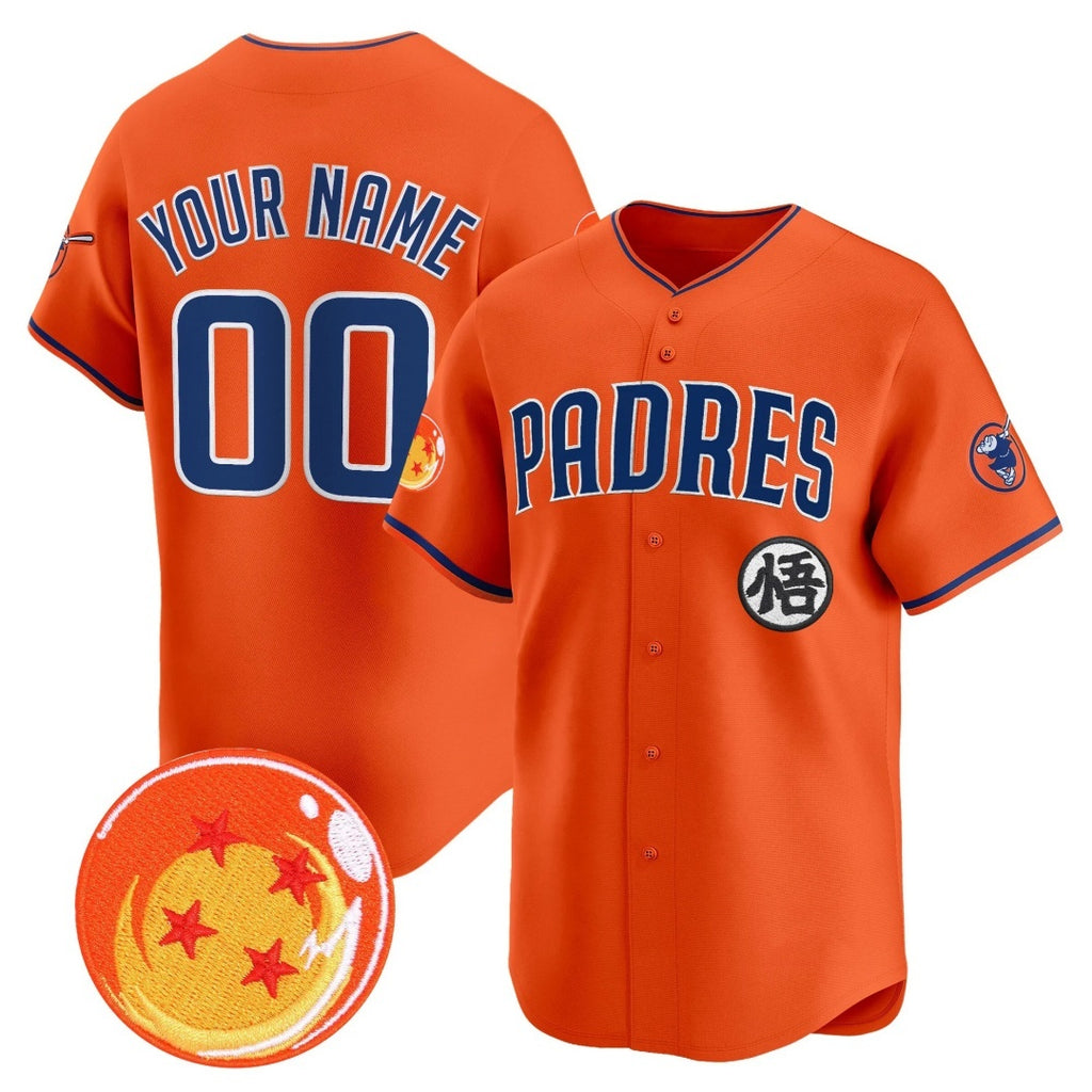 Custom San Diego Padres x Dragon Ball Orange HOLBERT Vapor Premier Limited Jersey - All Stitched