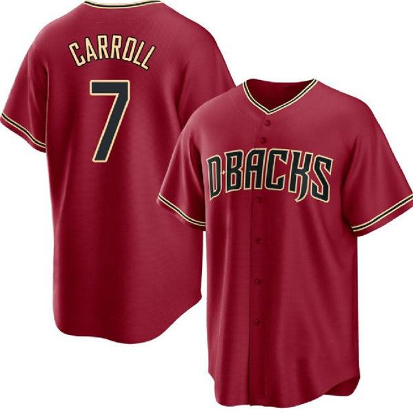 Arizona Diamondbacks #7 Corbin Carroll Red HOLBERT Cool Base Stitched Jersey