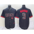 Cincinnati Reds #9 Joe Burrow Black HOLBERT 2023 City Connect Cool Base Stitched Jersey