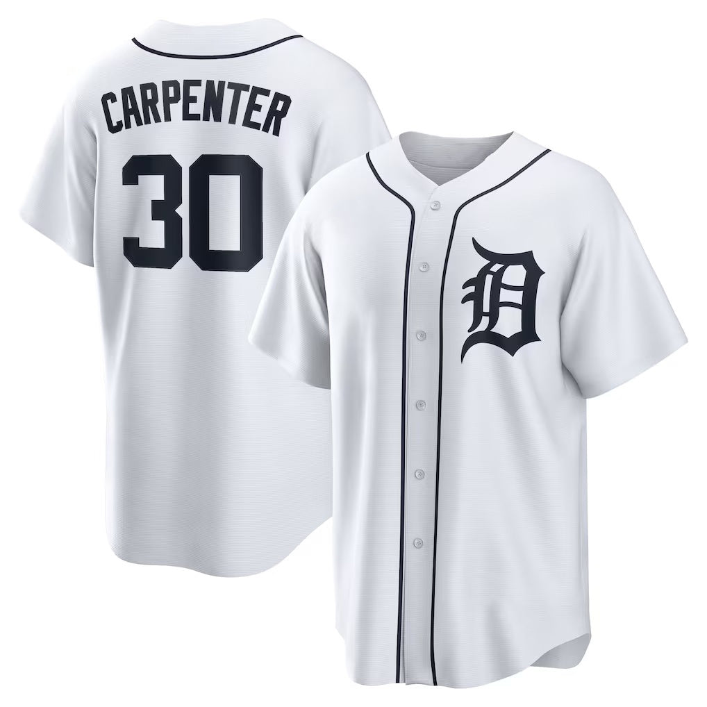 Detroit Tigers #30 Kerry Carpenter White HOLBERT Home Replica Jersey